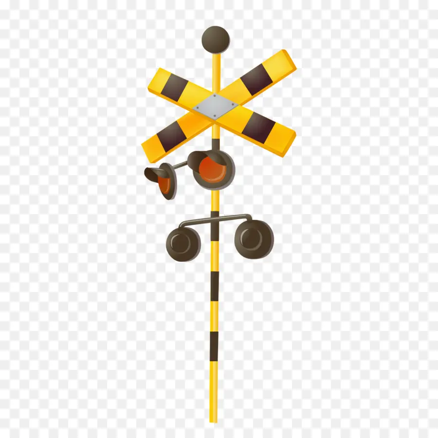 Señal De Cruce De Ferrocarril，Amarillo PNG