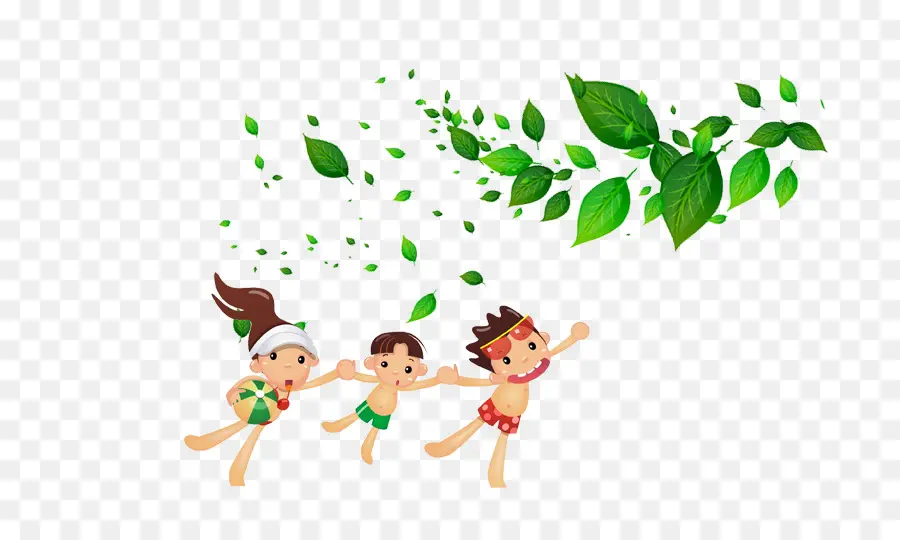 Niños Con Hojas，Niños PNG