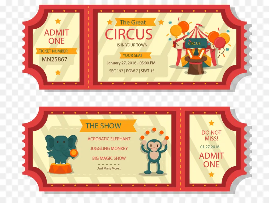 Entradas De Circo，Admitir Uno PNG