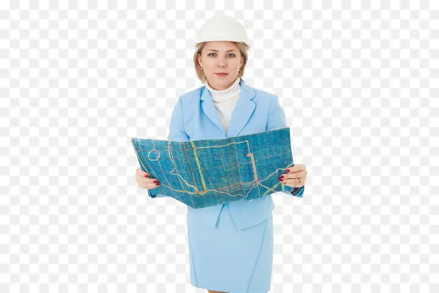 Mujer Con Plano，Cianotipo PNG