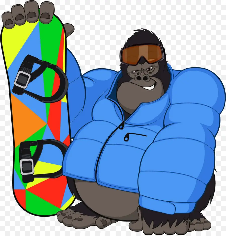 Gorila Con Snowboard，Snowboard PNG