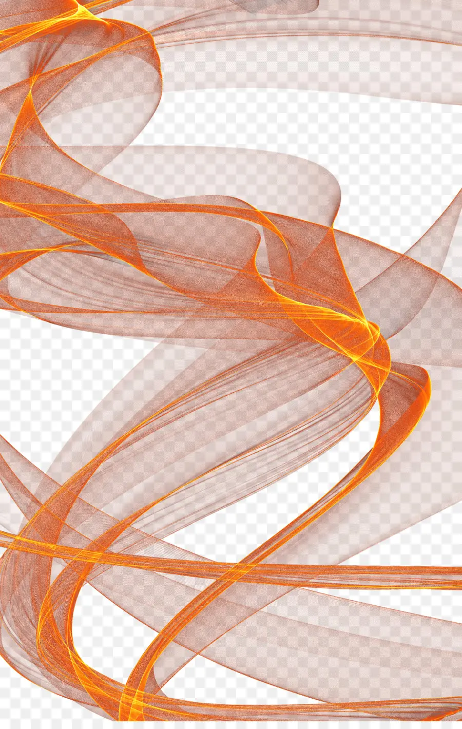 Ondas Abstractas Naranjas，Diseño PNG