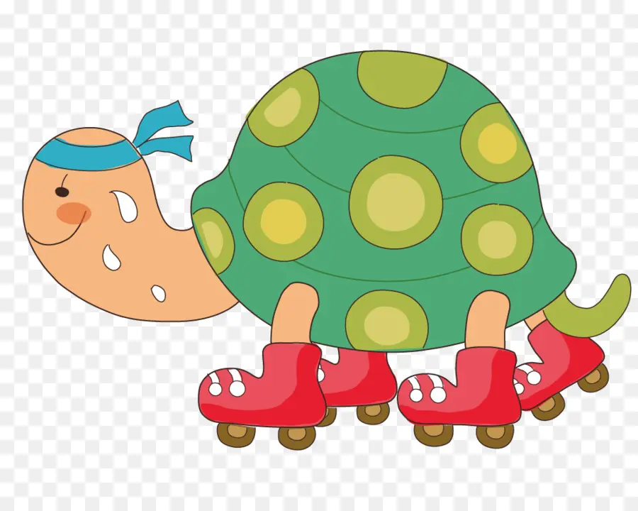 Tortuga En Patines，Dibujos Animados PNG