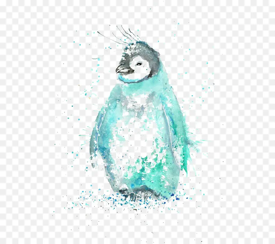 Penguin，Pintura A La Acuarela PNG