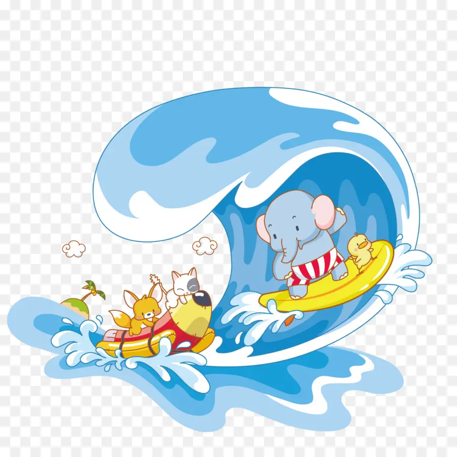 Animales Surfeando，Animales PNG