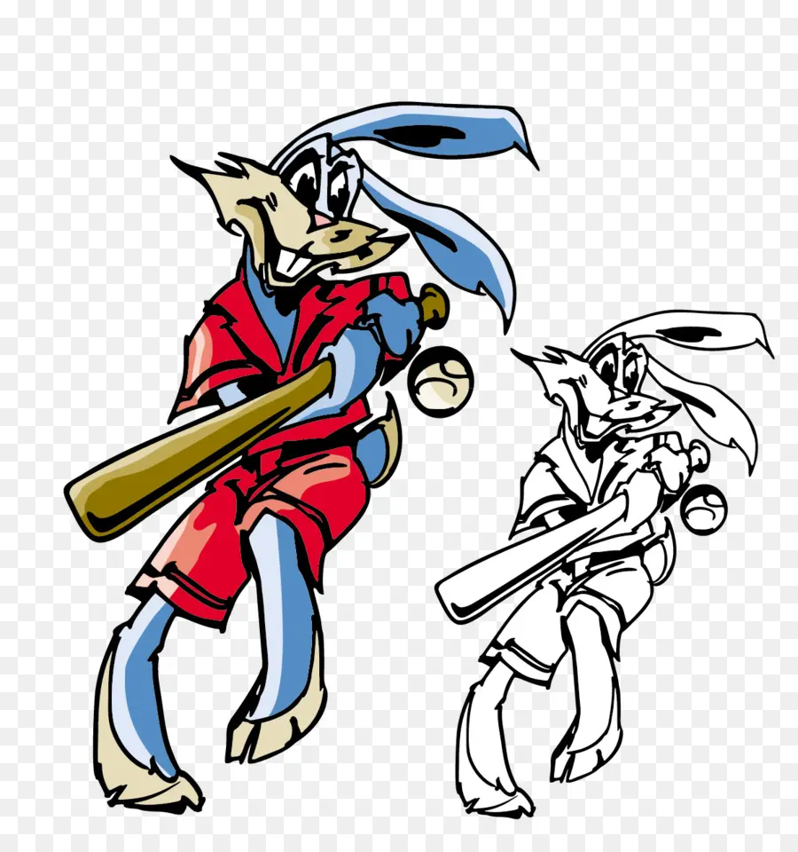 Conejo De Dibujos Animados，Béisbol PNG