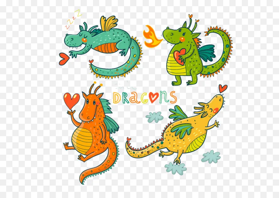 Dragones Lindos，Dibujos Animados PNG