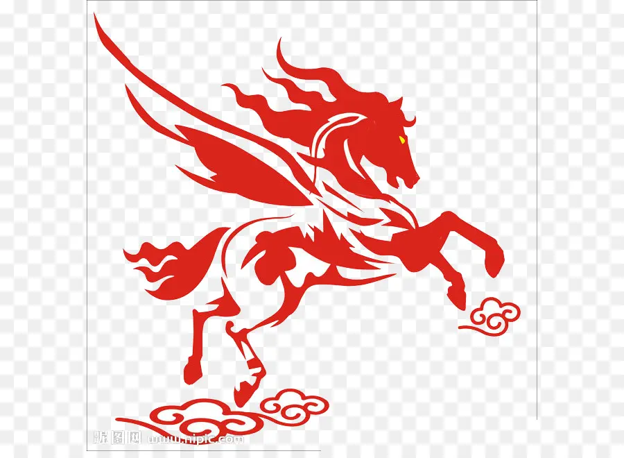 Pegaso Rojo，Caballo PNG