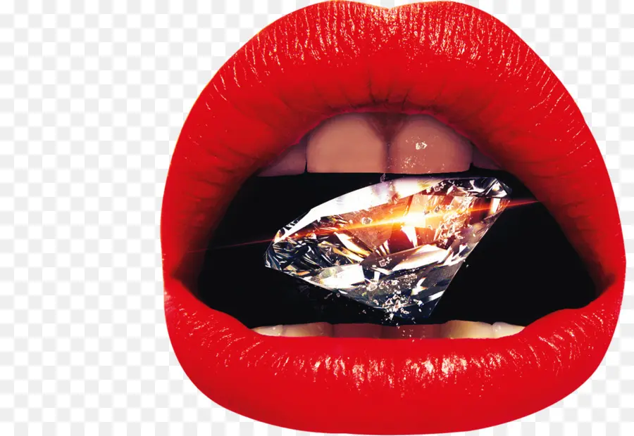 Labios Rojos Con Diamante，Boca PNG