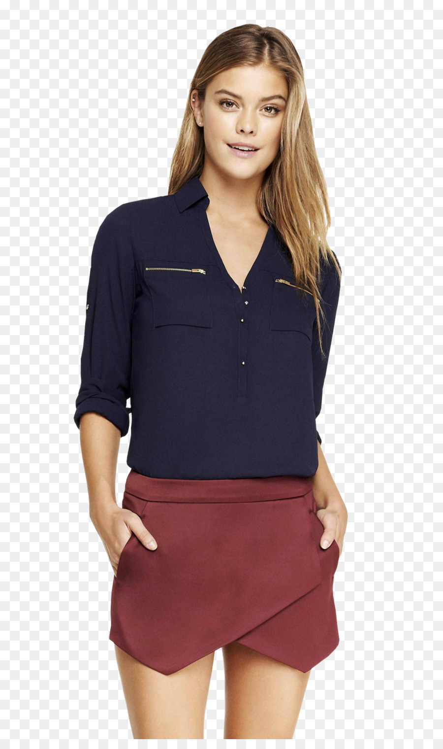 Mujer En Traje Elegante，Blusa PNG