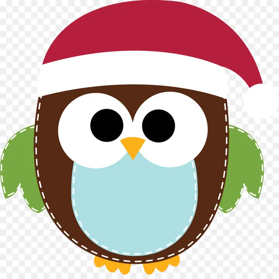 Búho Con Gorro De Papá Noel，Pájaro PNG