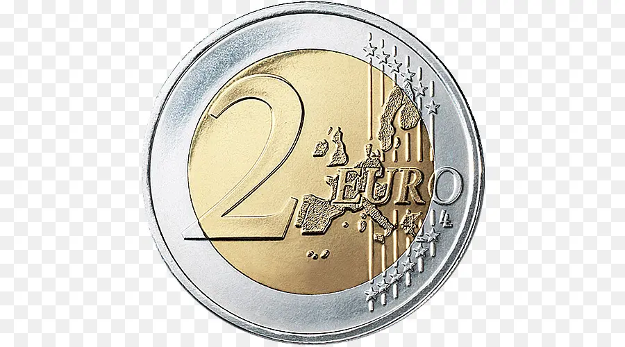 2 Monedas De Euro，Euro PNG