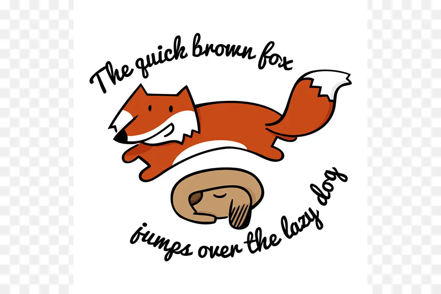 Rápido Zorro Marrón Salta Sobre El Perro Perezoso，Pangram PNG