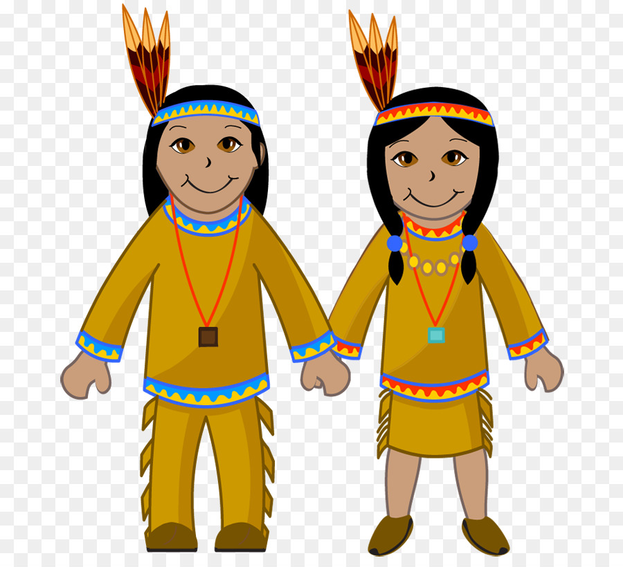 Pareja De Nativos Americanos，Tradicional PNG