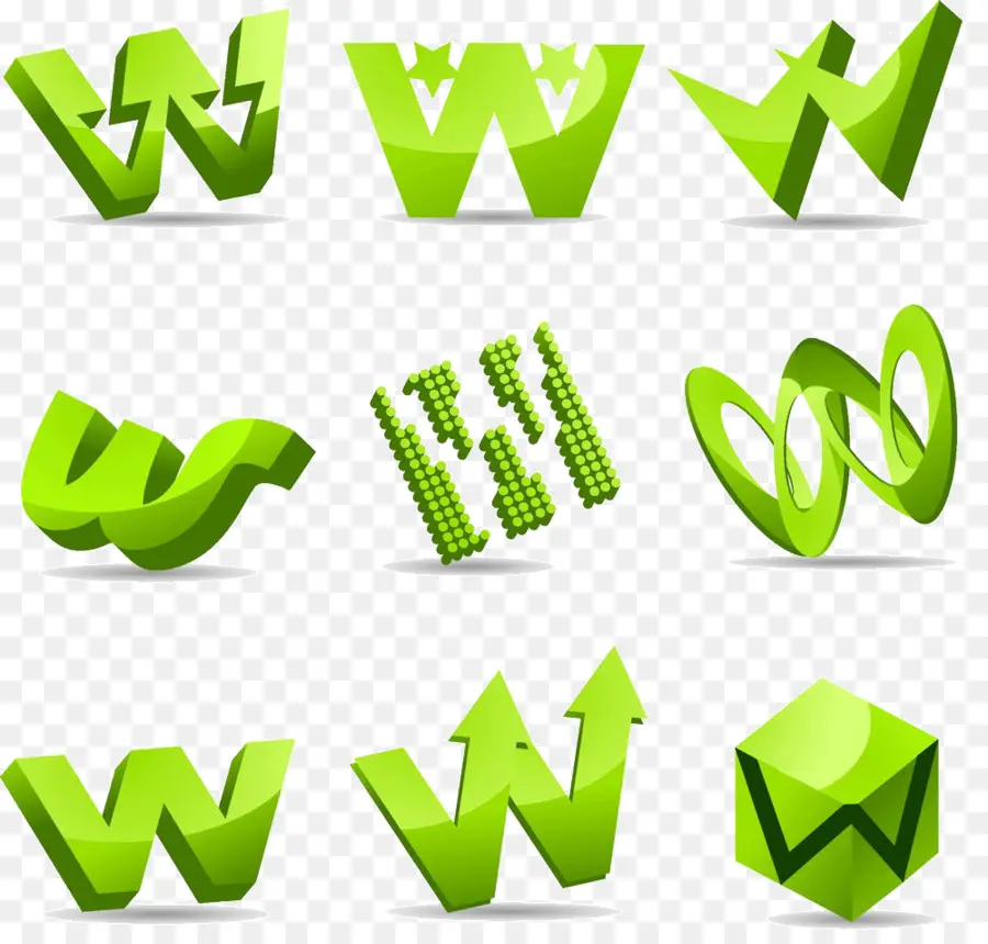 Letra Verde W，Alfabeto PNG