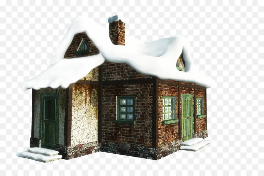 Casa Cubierta De Nieve，Invierno PNG