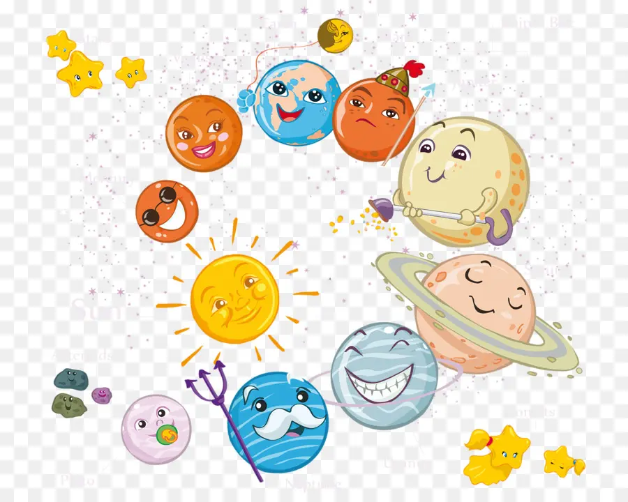 Planetas De Dibujos Animados，Sistema Solar PNG