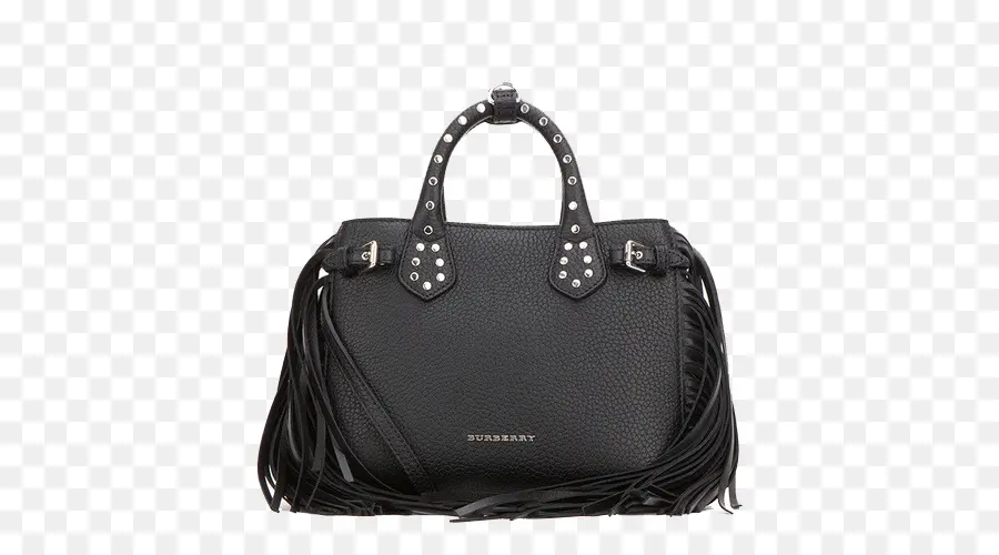 Bolso Negro Con Flecos，Burberry PNG