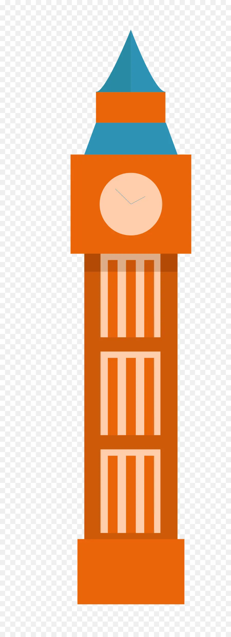 El Big Ben，Diseño Plano PNG