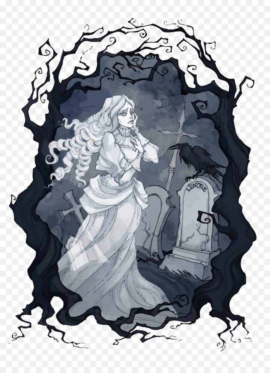 Mujer Fantasmal，Cementerio PNG