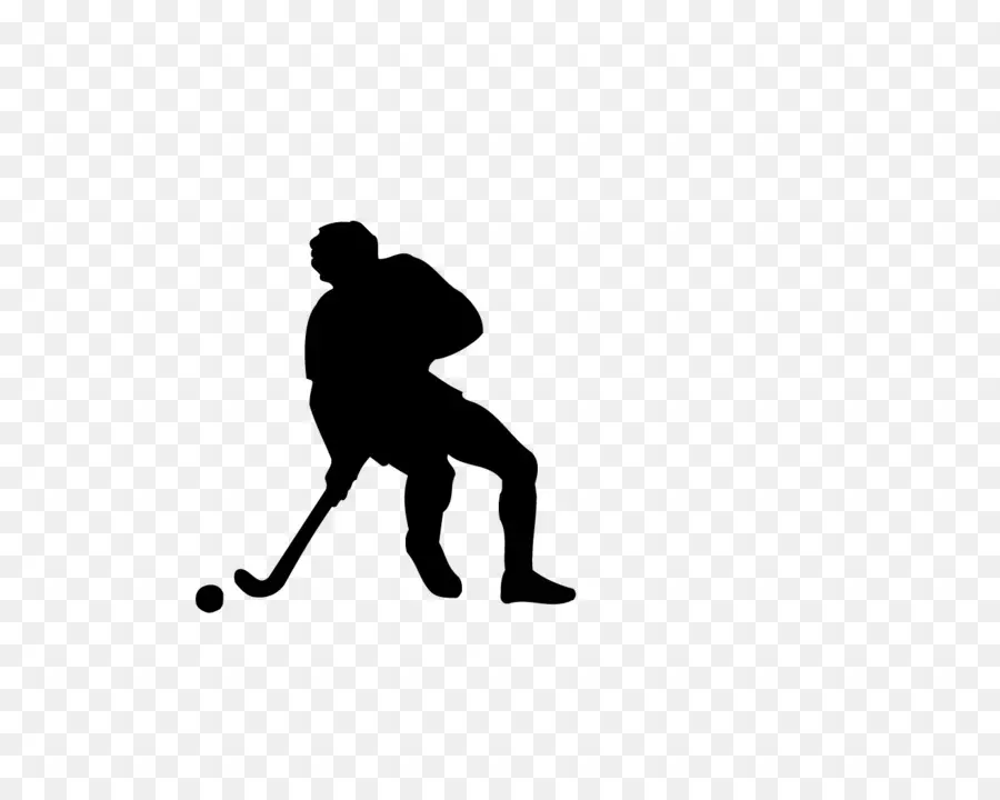 Silueta De Jugador De Hockey，Hockey PNG