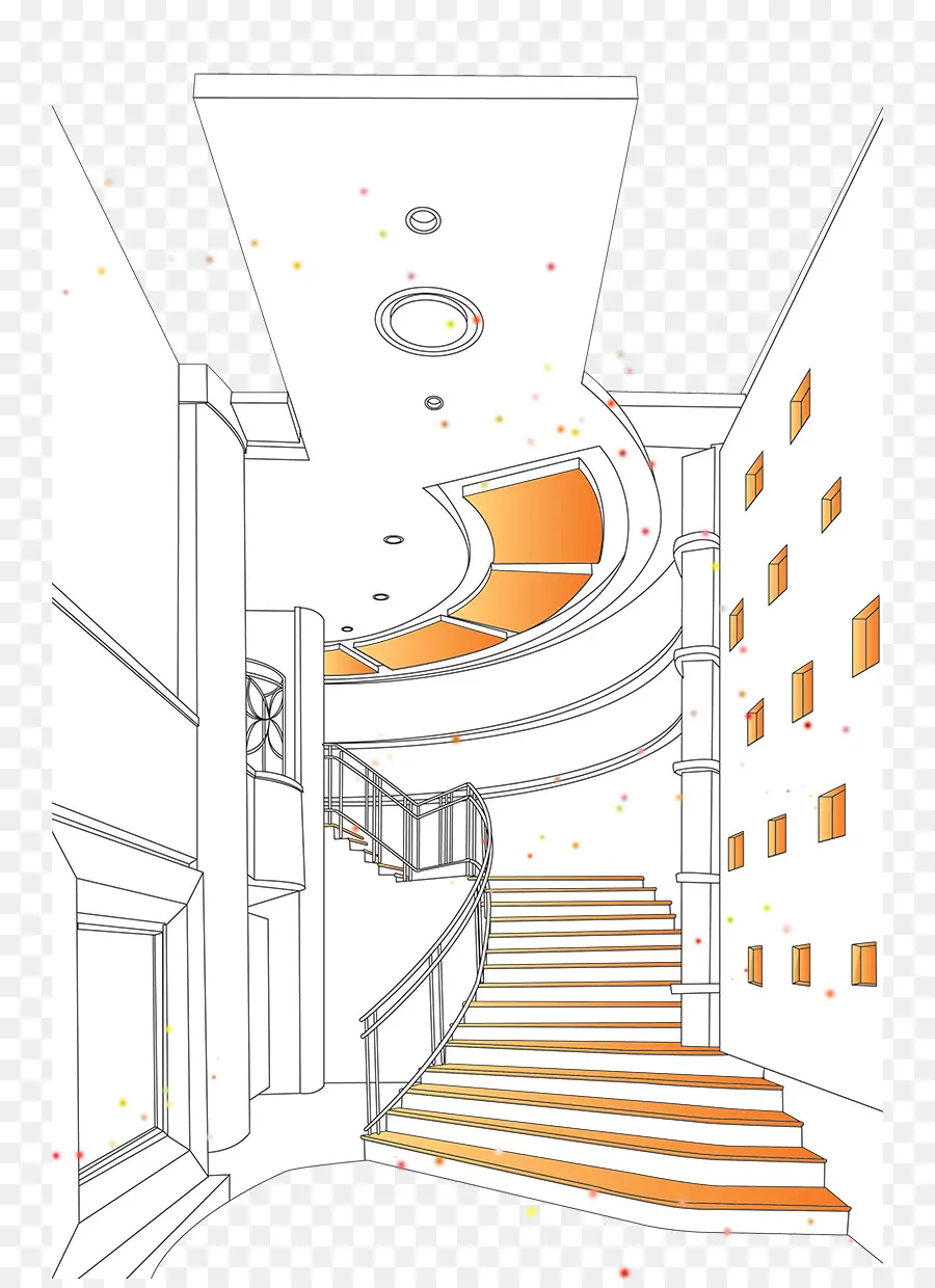 Boceto De Escalera，Dibujo Arquitectonico PNG