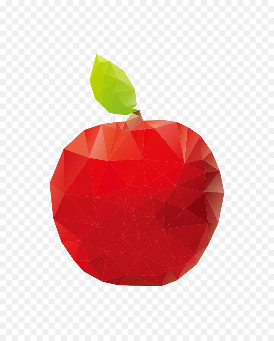 Manzana Geométrica，Rojo PNG