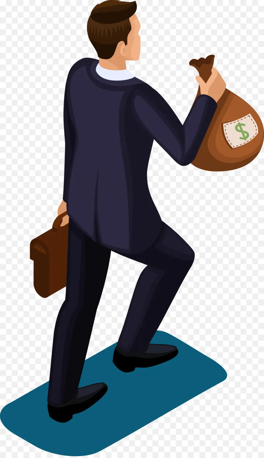 Empresario Con Bolsa De Dinero，Maletín PNG