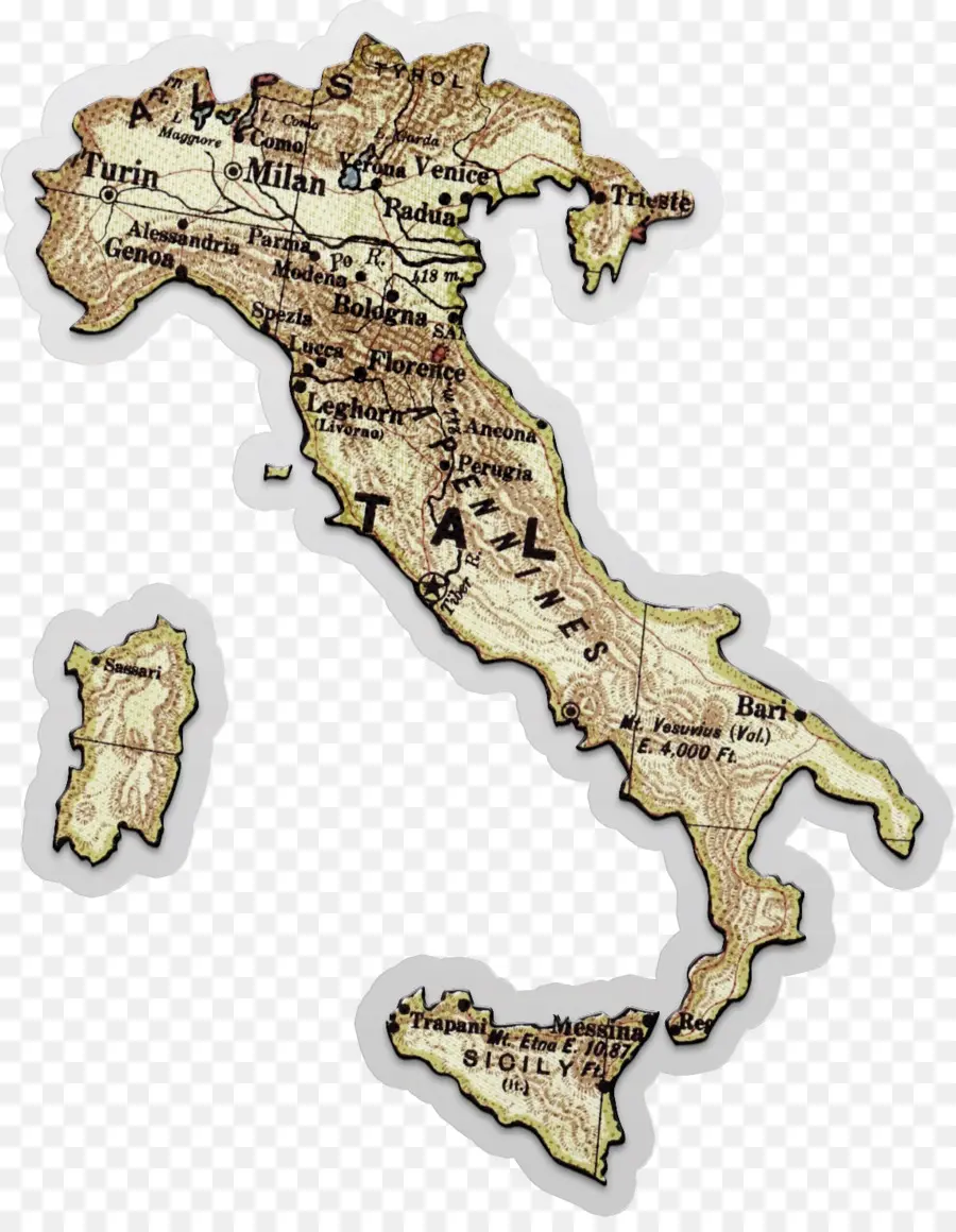 Italia，Mapa PNG