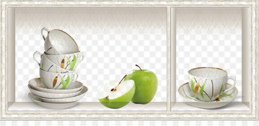 Tazas Y Manzanas，Estante PNG