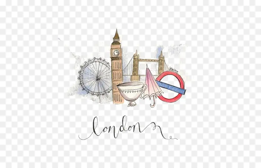 Londres，Ilustración De Moda PNG