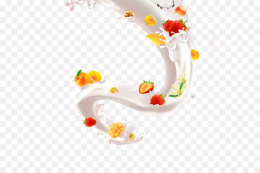 Leche Y Frutas，Fresas PNG