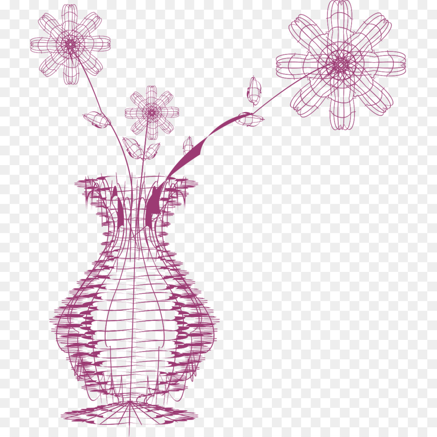 Florero，Estructura Alámbrica PNG