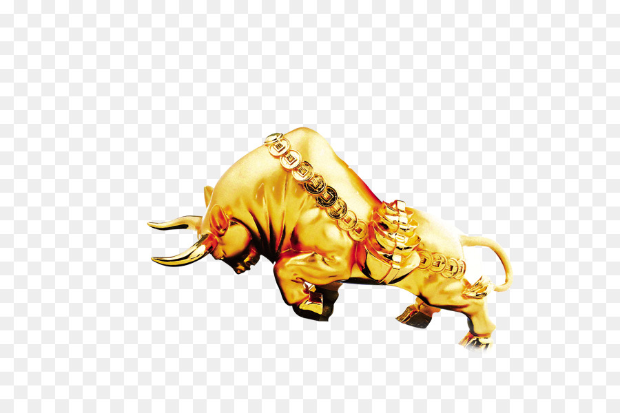 Toro De Oro En Monedas，Dorado PNG