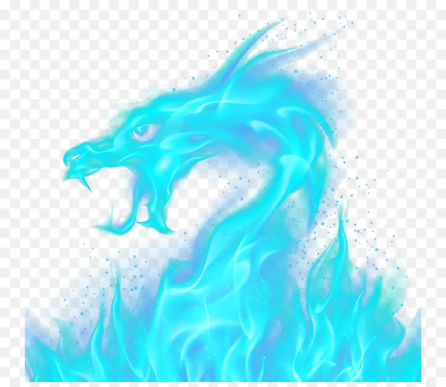 Dragón Azul，Fuego PNG