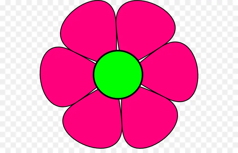 Flor Rosa，Centro Amarillo PNG