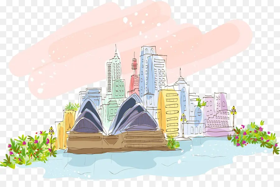 Dibujo De Paisaje Urbano，Edificios PNG