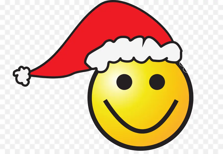 Cara Sonriente Con Gorro De Papá Noel，Navidad PNG