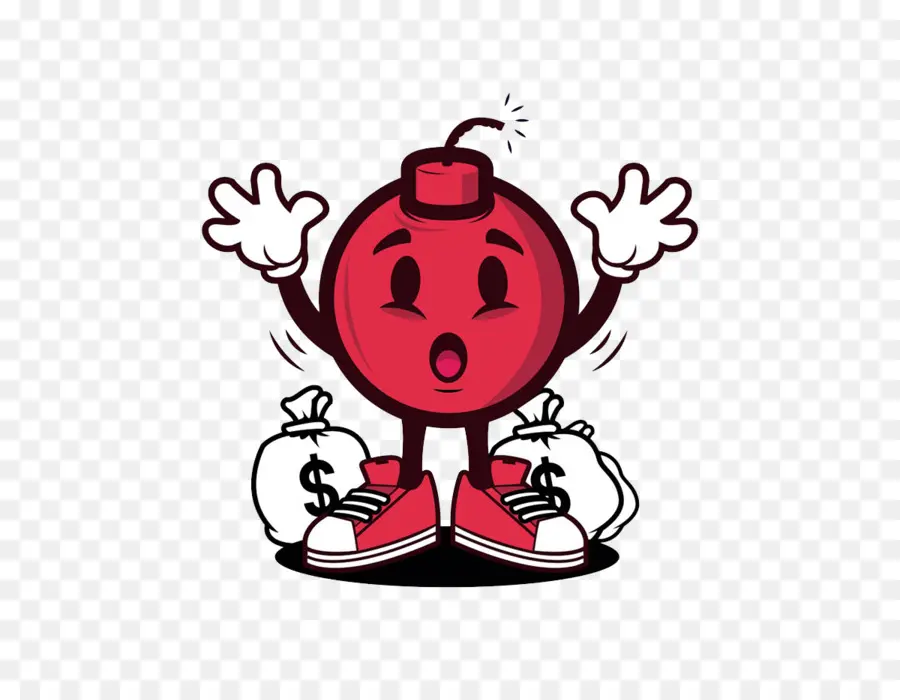 Personaje De Bomba Roja，Bolsas De Dinero PNG