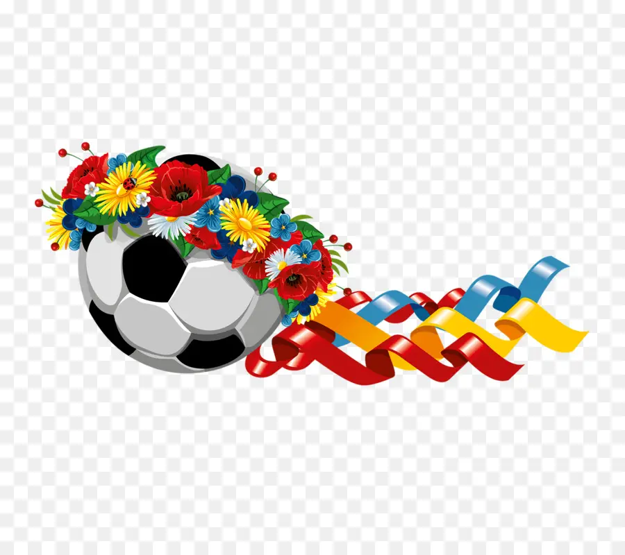 Balón De Fútbol，Flores PNG