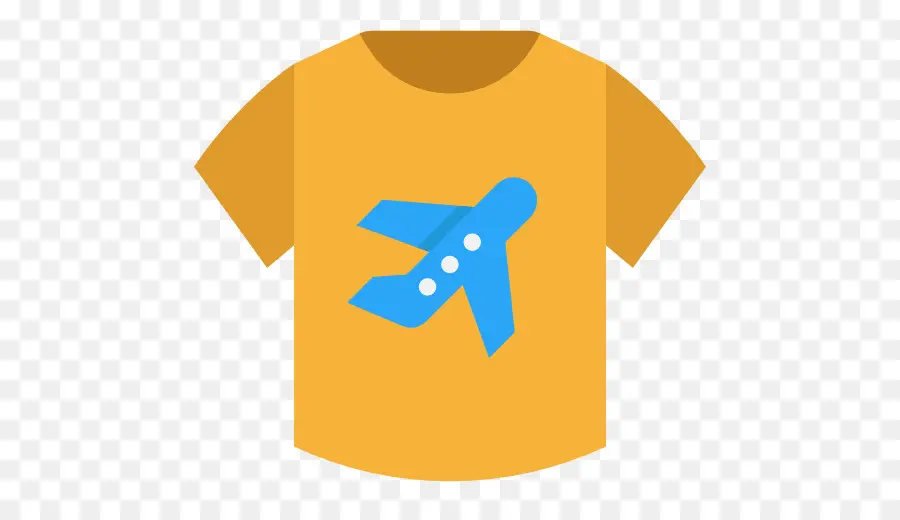 Camiseta Amarilla，Avion Azul PNG