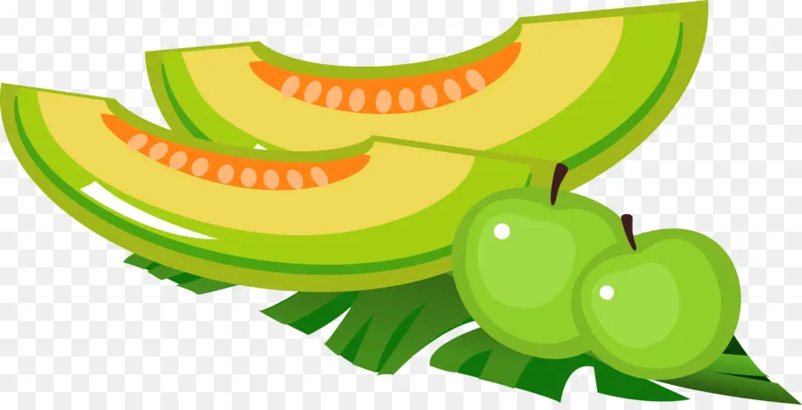 Melón Y Manzanas，Verde PNG