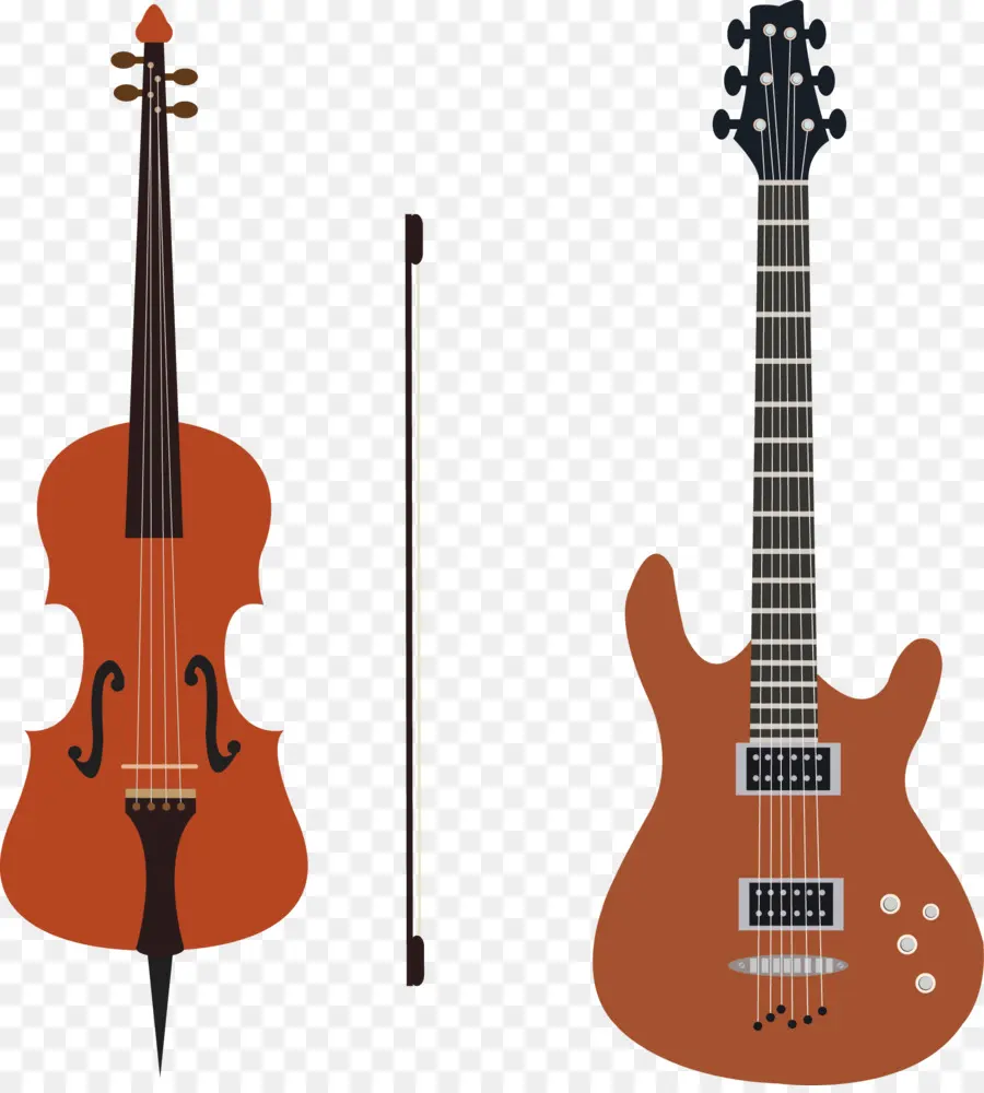 Violín Y Guitarra Eléctrica，Instrumentos De Cuerda PNG