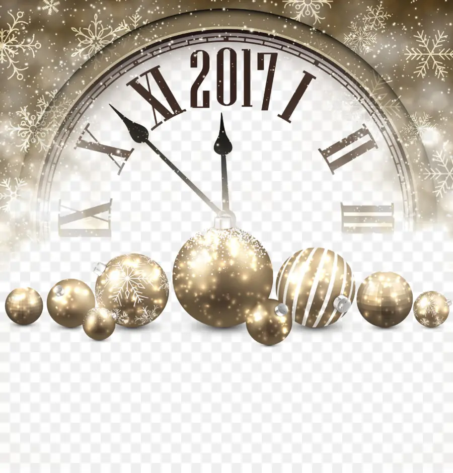 Reloj De Año Nuevo，2017 PNG