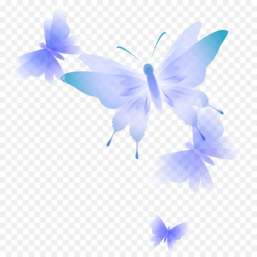 Mariposa，Azul PNG