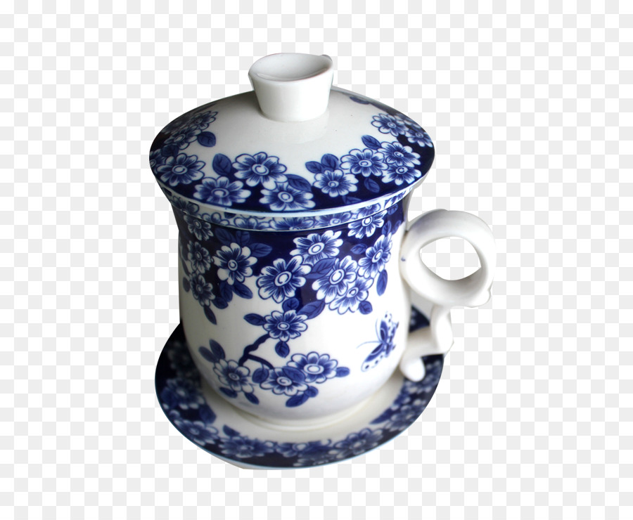 Té，Azul Y Blanco De Cerámica PNG