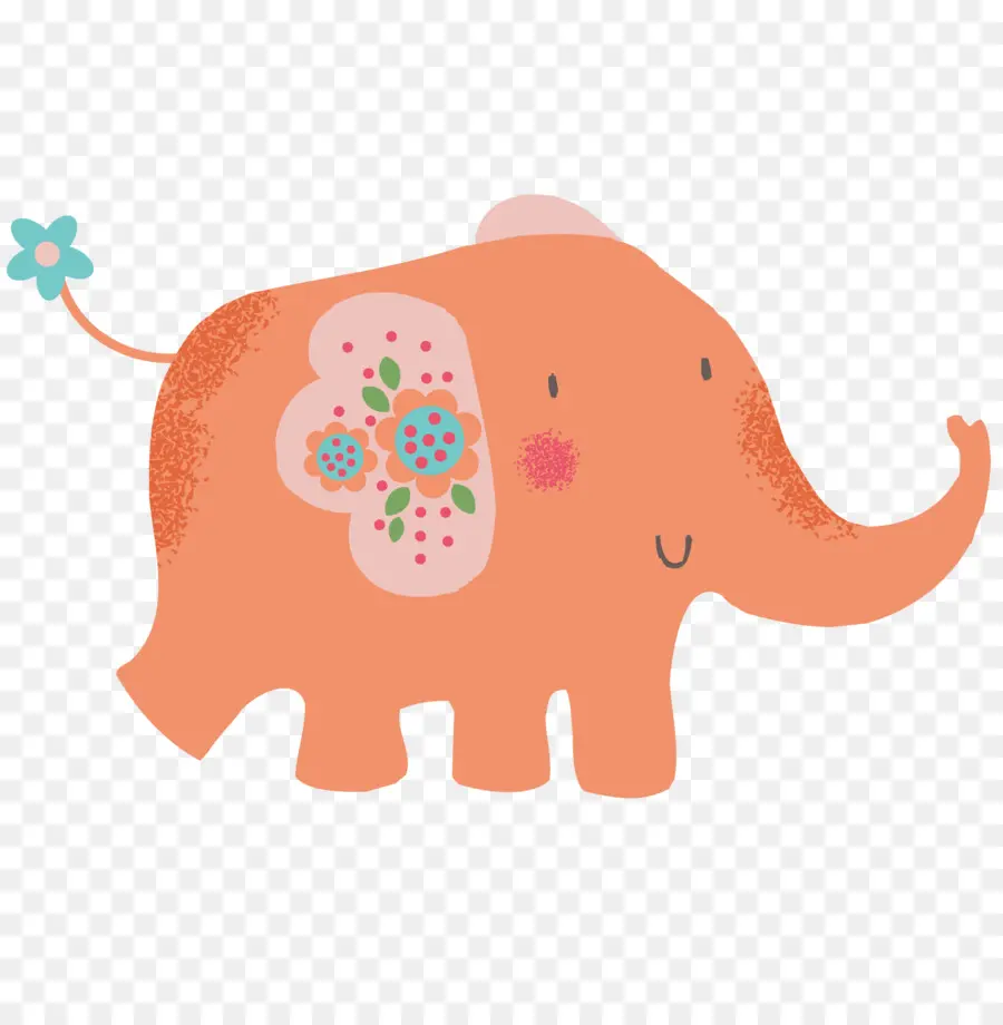 Elefante Naranja，Lindo PNG