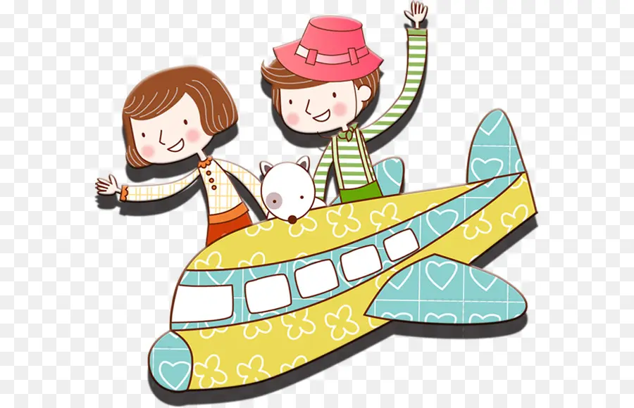 Avión De Dibujos Animados，Niños PNG