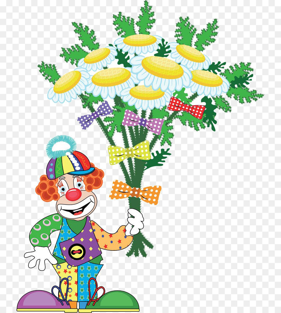 Payaso Con Flores，Ramo PNG