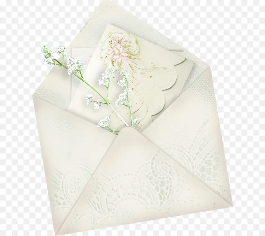 Sobre Con Flores，Carta PNG